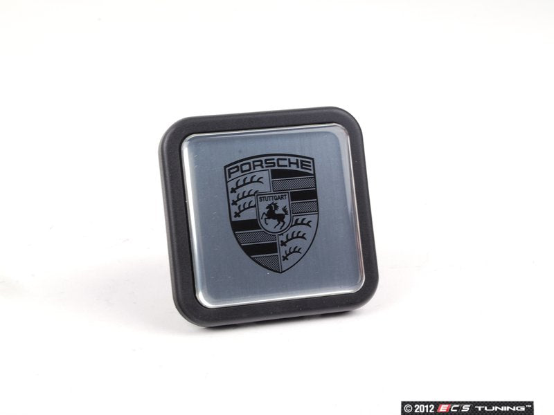 Porsche Crest Silver Accent Trailer Hitch Cover