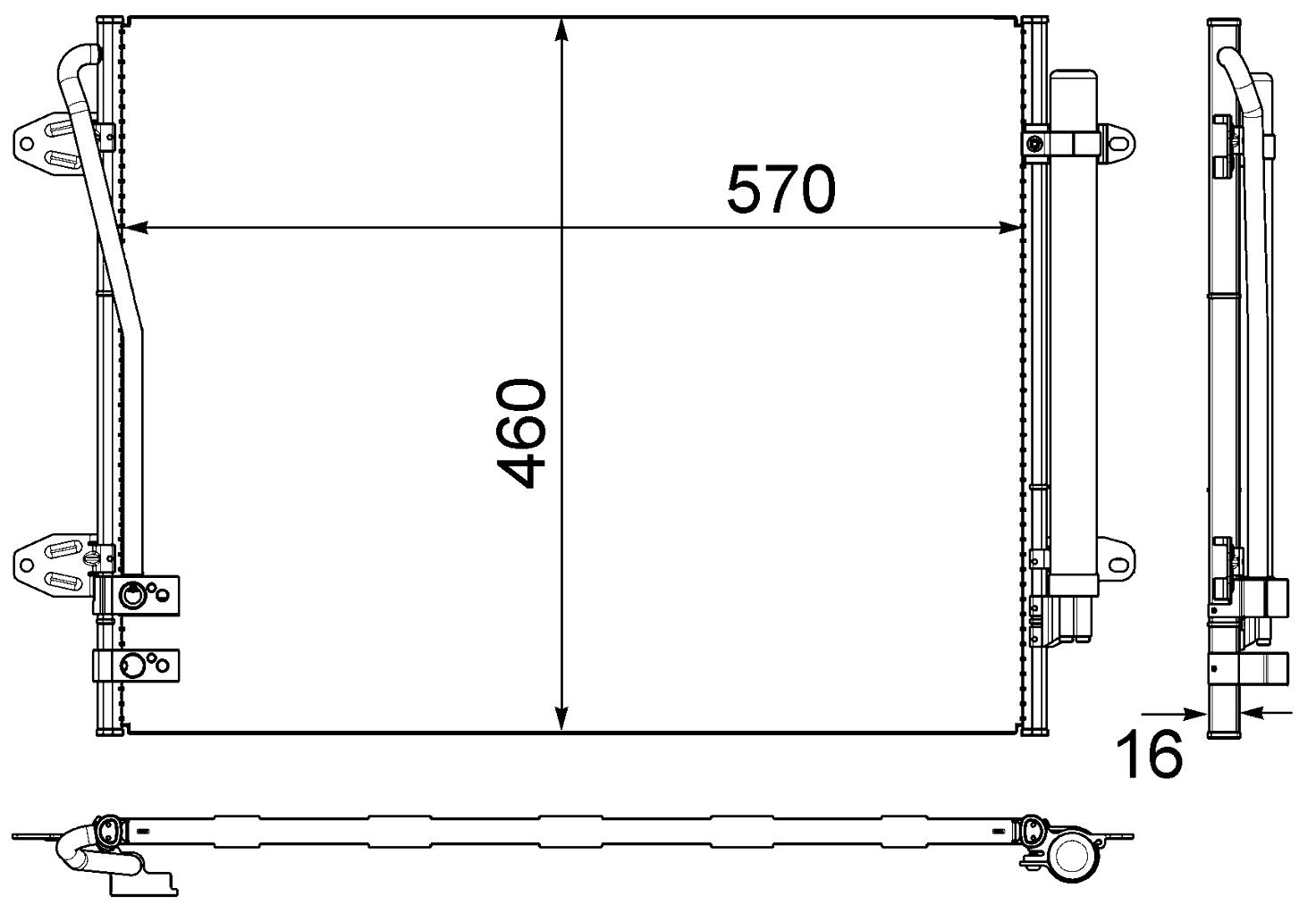 VW A/C Condenser (w/ Drier) 3C0820411F – Behr 351319431