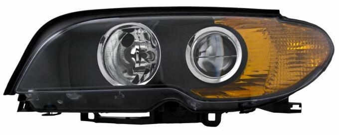 BMW Headlight Assembly – Driver Side (Halogen) (w/ Amber Turnsignal) 63126920605 – Hella 354204191