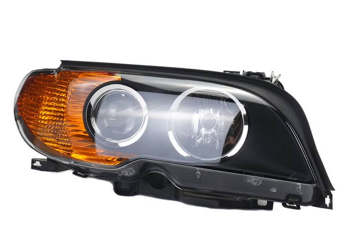 BMW Headlight Assembly – Passenger Side (Halogen) (w/ Amber Turnsignal) 63126920606 – Hella 354204201