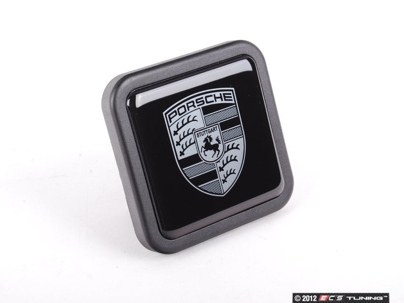 Porsche Crest Black Accent Trailer Hitch Cover