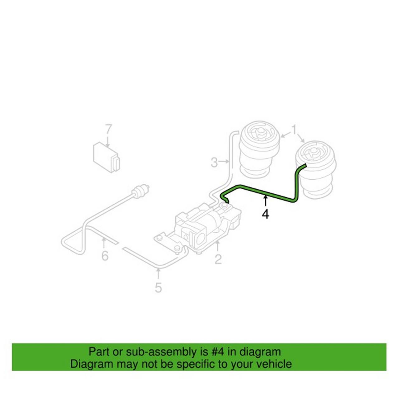 BMW Air Suspension Compressor Line – Rear Driver Side (With Auto Leveling System) 37206781223