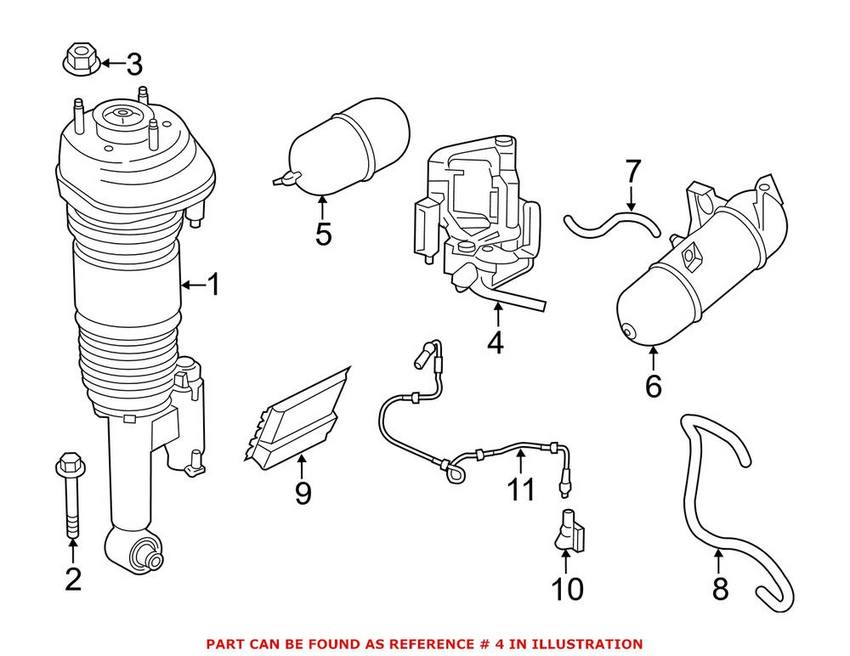 BMW Air Suspension Compressor – Rear 37206884682