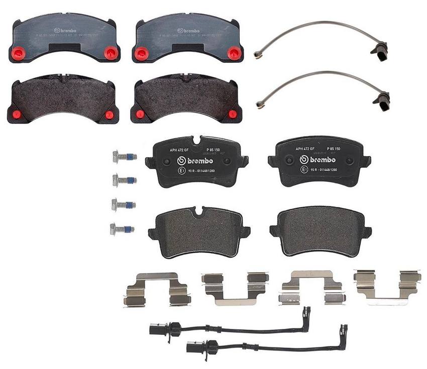 Porsche Disc Brakes Kit – Pads Front and Rear (Low-Met) 7P0698151C – Brembo 3724475KIT