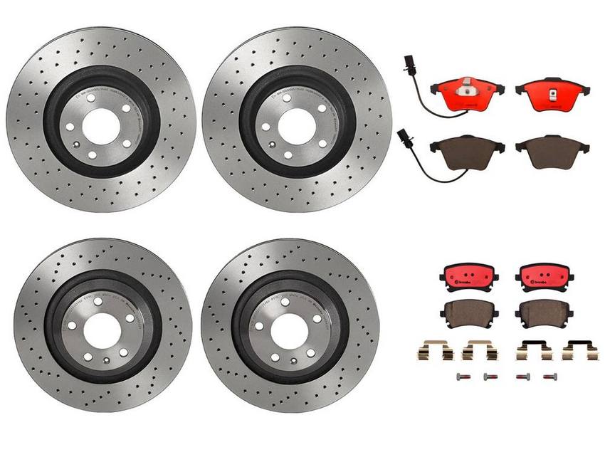 Audi Brake Kit – Pads and Rotors Front and Rear (347mm/330mm) (Xtra) (Ceramic) 8E0698451P – Brembo 3724482KIT