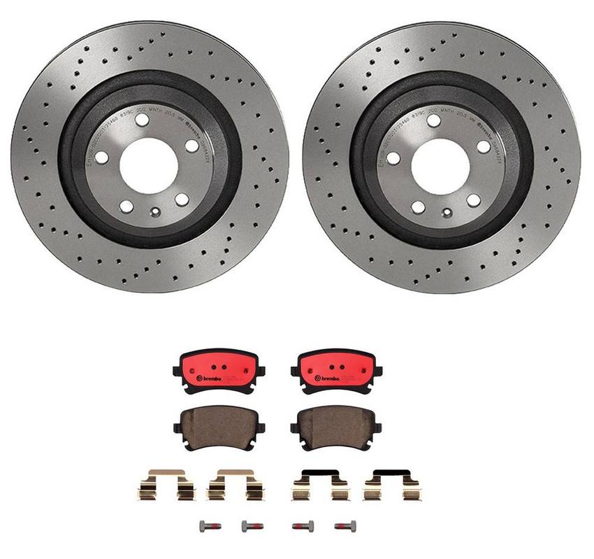 Audi Brembo Brake Kit – Pads and Rotors Rear (330mm) (Ceramic) (Xtra) 8E0698451P – Brembo 3724485KIT