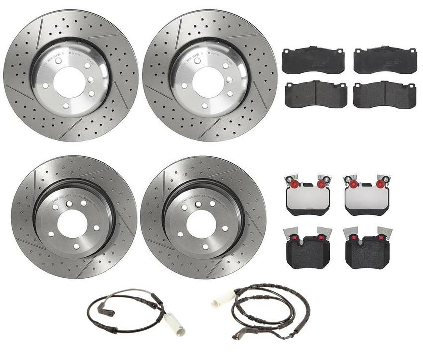 Brembo Brake Pads and Rotors Kit – Front and Rear (338mm/324mm) (Low-Met)