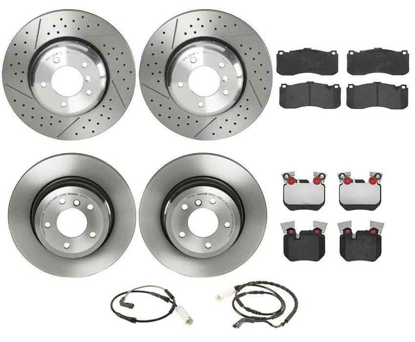 Brembo Brake Pads and Rotors Kit – Front and Rear (338mm/324mm) (Low-Met)