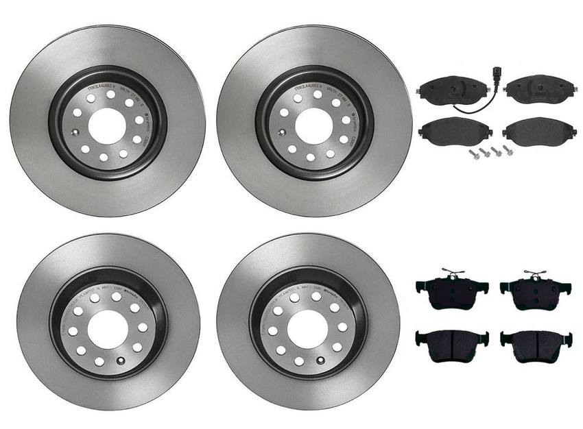 VW Brakes Kit – Pads & Rotors Front and Rear (340mm/300mm) (Low-Met) 8V0698151C – Brembo 3724554KIT