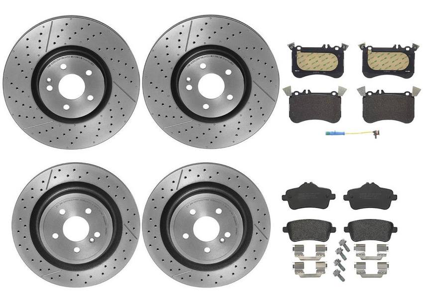 Brembo Brake Pads and Rotors Kit – Front and Rear (350mm/330mm) (Low-Met)