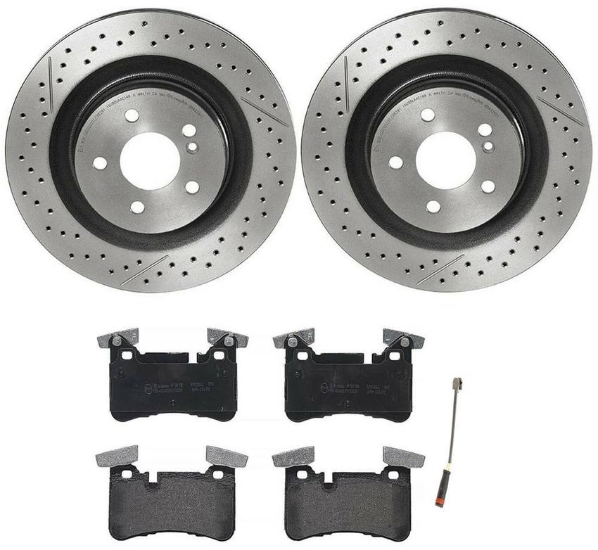 Mercedes Brembo Brakes Kit – Pads and Rotors Rear (330mm) (Low-Met) 2044230412 – Brembo 3724853KIT