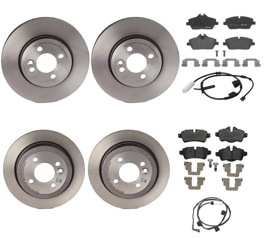 Mini Brakes Kit – Pads & Rotors Front and Rear (280mm/259mm) (Low-Met) 34216794059 – Brembo 3724882KIT