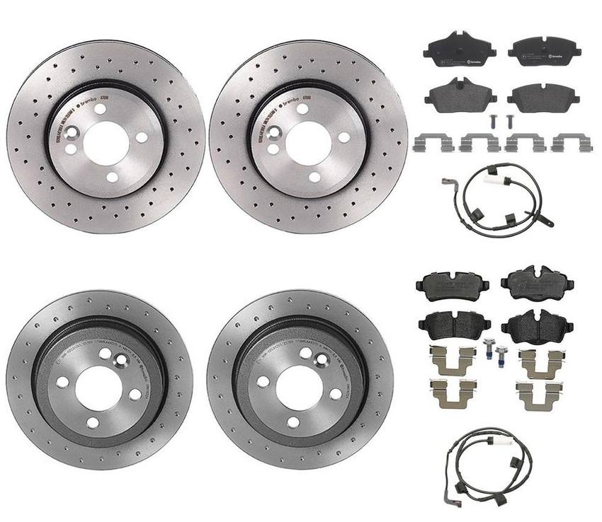 Mini Brakes Kit – Pads & Rotors Front and Rear (280mm/259mm) (Xtra) (Low-Met) 34216794059 – Brembo 3724889KIT