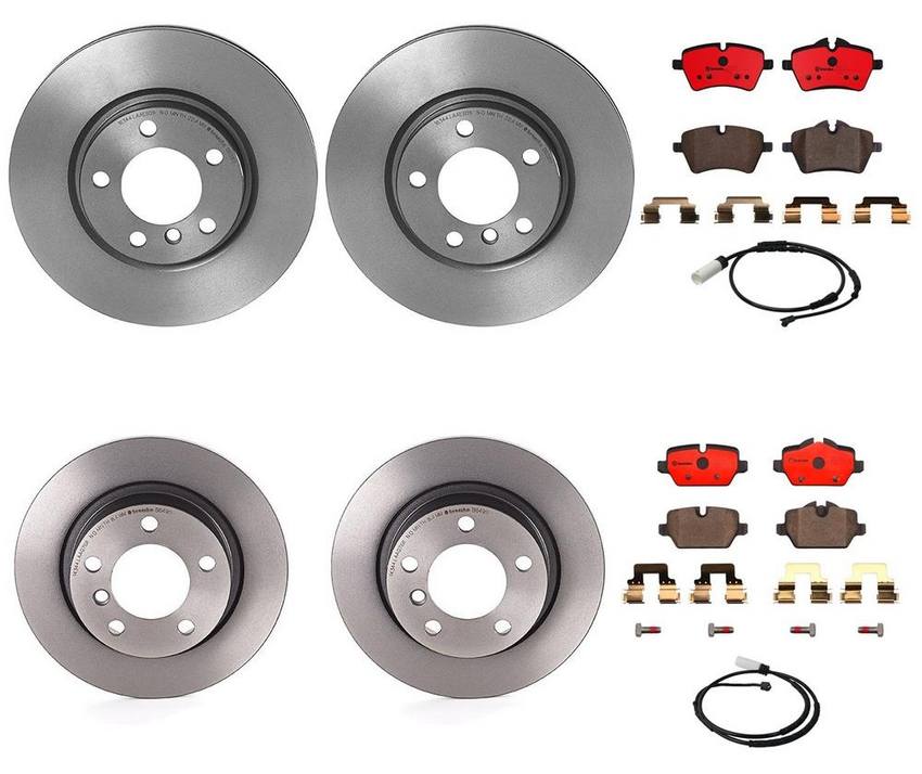 Mini Brakes Kit – Pads & Rotors Front and Rear (307mm/280mm) (Ceramic) 34359804834 – Brembo 3725309KIT