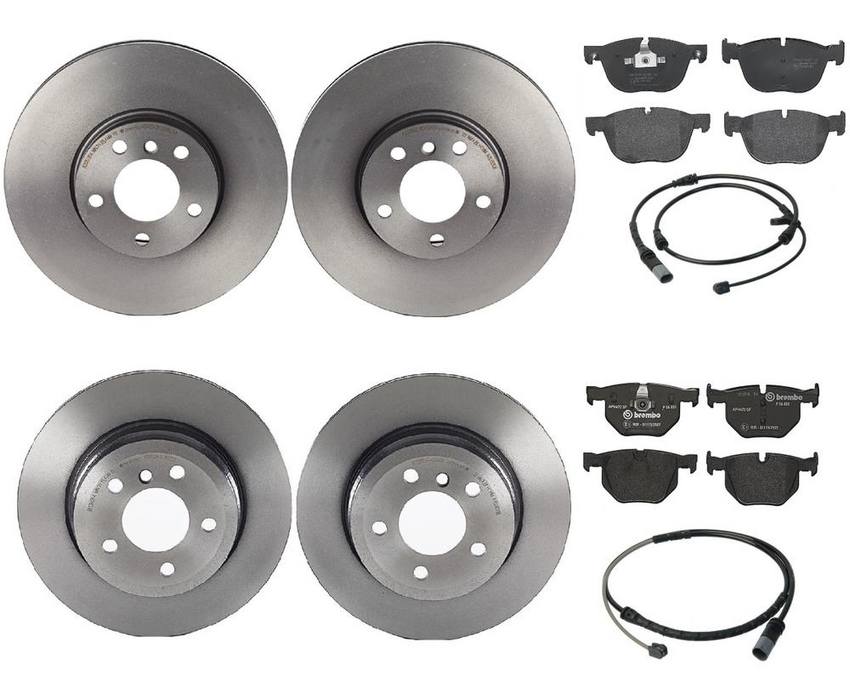 Brembo Brake Pads and Rotors Kit – Front and Rear (332mm/320mm) (Low-Met)