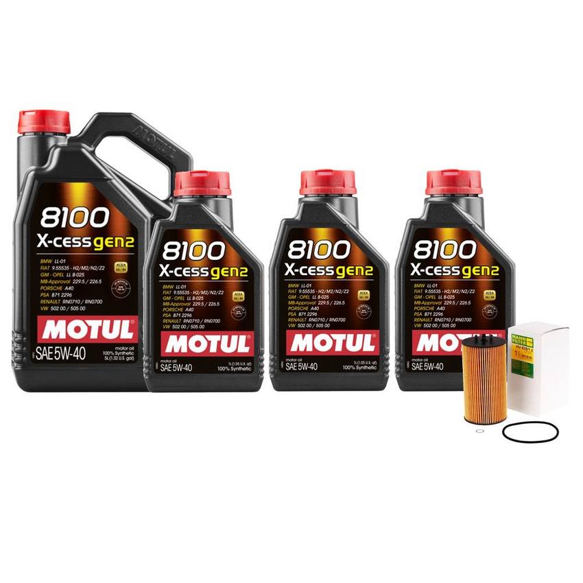 VW Engine Oil Change Kit – Motul 079198405A (5W40) (X-CESS GEN2 8100)