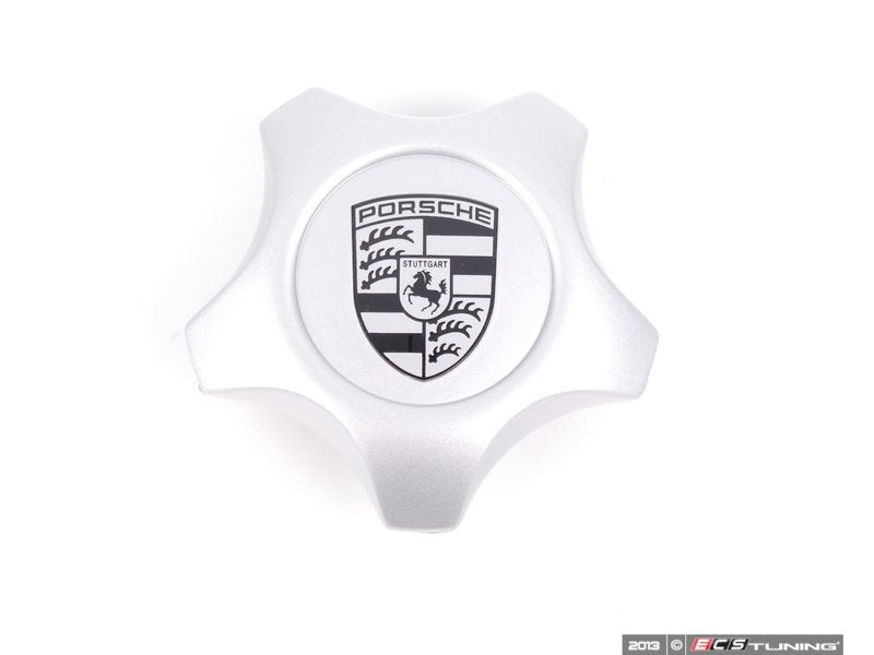 Silver Star-Shaped Center Cap With Porsche Crest - Priced Each