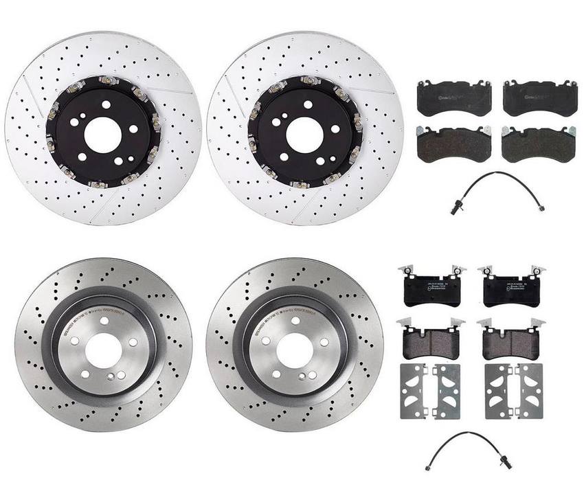 Brembo Brake Pads and Rotors Kit – Front and Rear (360mm/330mm) (Low-Met)