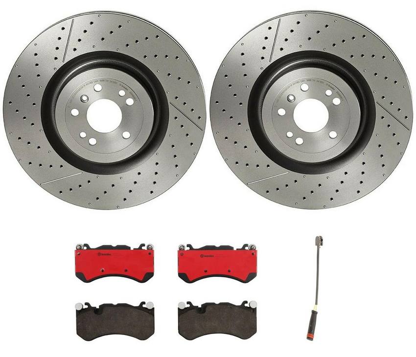 Mercedes Brakes Kit – Brembo Pads and Rotors Front (390mm) (Ceramic) 1715400617 – Brembo 3802854KIT