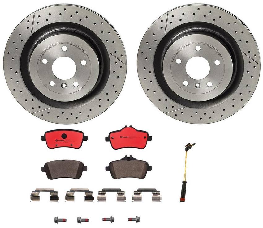 Mercedes Brembo Brakes Kit – Pads and Rotors Rear (345mm) (Ceramic) 1664230512 – Brembo 3804085KIT