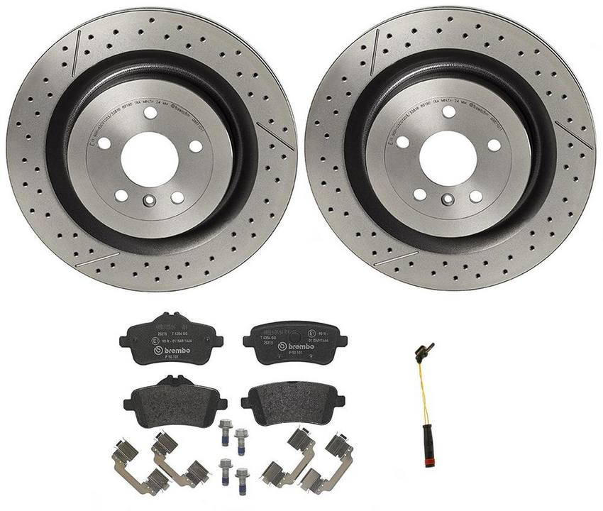 Mercedes Brembo Brakes Kit – Pads and Rotors Rear (345mm) (Low-Met) 1664230512 – Brembo 3804089KIT