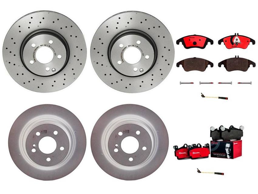 Mercedes Brakes Kit – Pads & Rotors Front and Rear (322mm/300mm) (Ceramic) 2115401717 – Brembo 3805521KIT