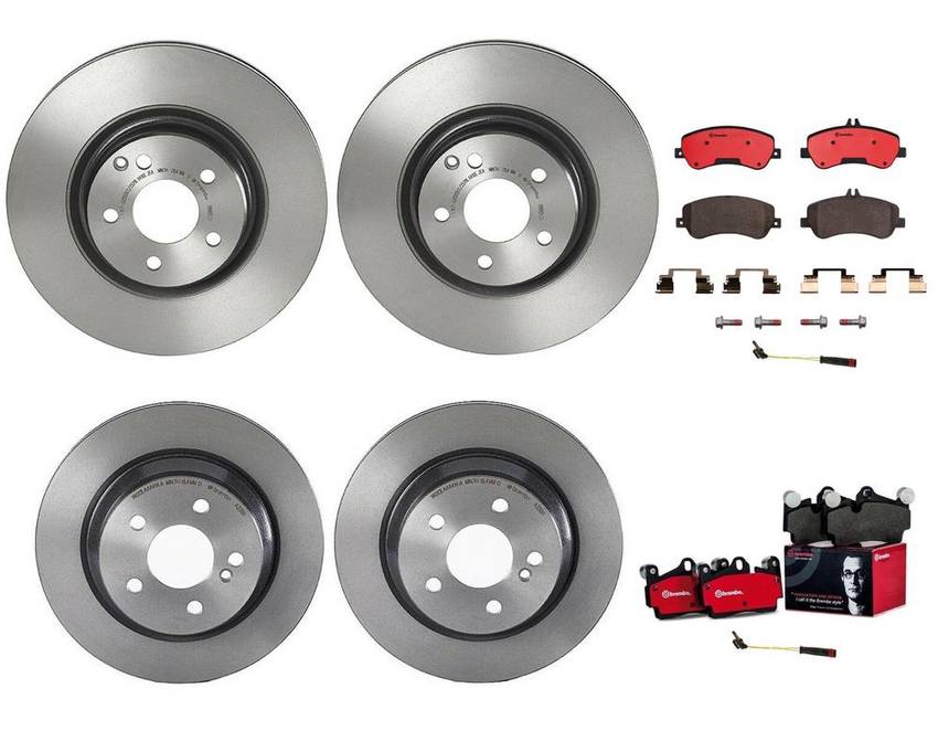 Mercedes Brakes Kit – Pads & Rotors Front and Rear (330mm/300mm) (Ceramic) 2115401717 – Brembo 3805529KIT