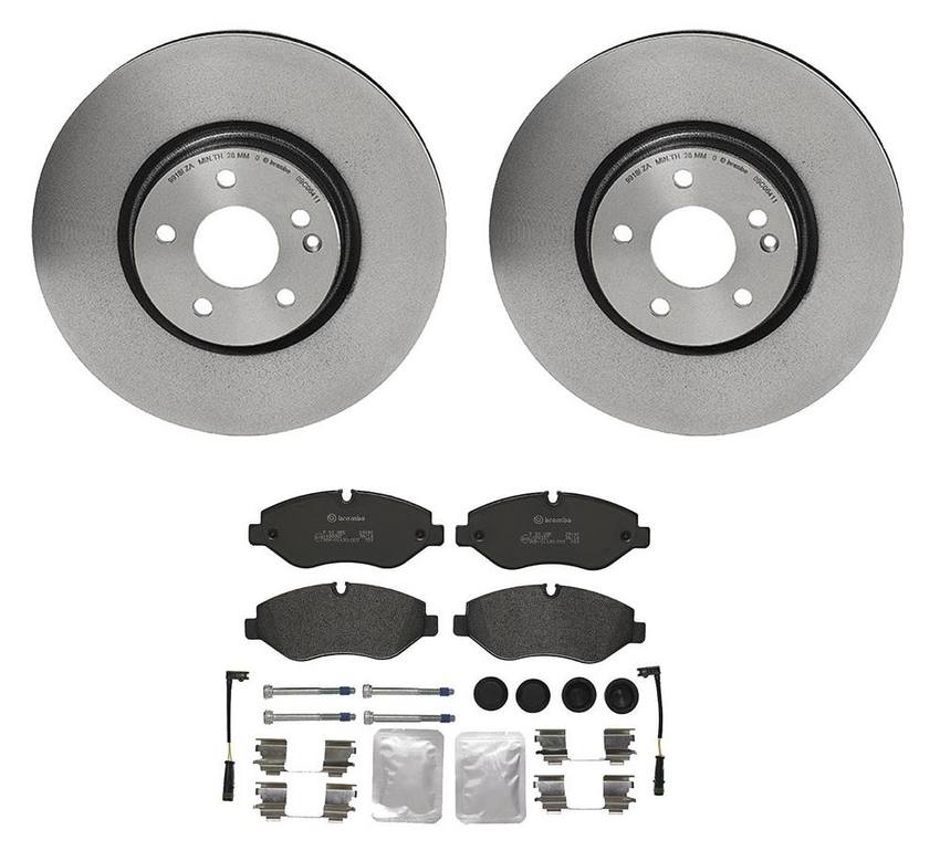 Mercedes Brakes Kit – Brembo Pads and Rotors Front (330mm) (Low-Met) – Brembo 3806668KIT