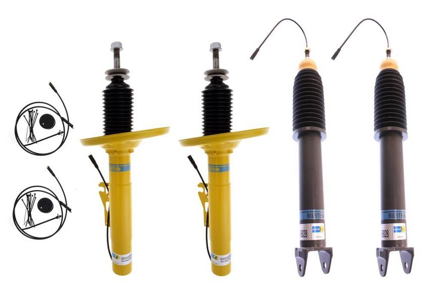 Porsche Suspension Strut and Shock Absorber Assembly Kit – Front and Rear (With Electronic Suspension PASM) (B8 Performance Plus DampTronic) – Bilstein 3806834KIT