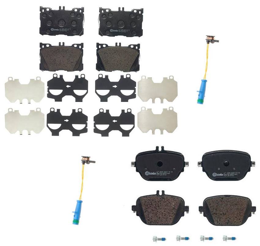 Mercedes Brakes Kit – Brembo Pads Front and Rear (Low-Met) 1695401617 – Brembo 3807264KIT