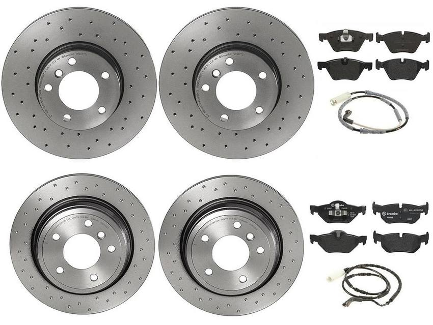 Brembo Brake Pads and Rotors Kit – Front and Rear (312mm/300mm) (Low-Met)