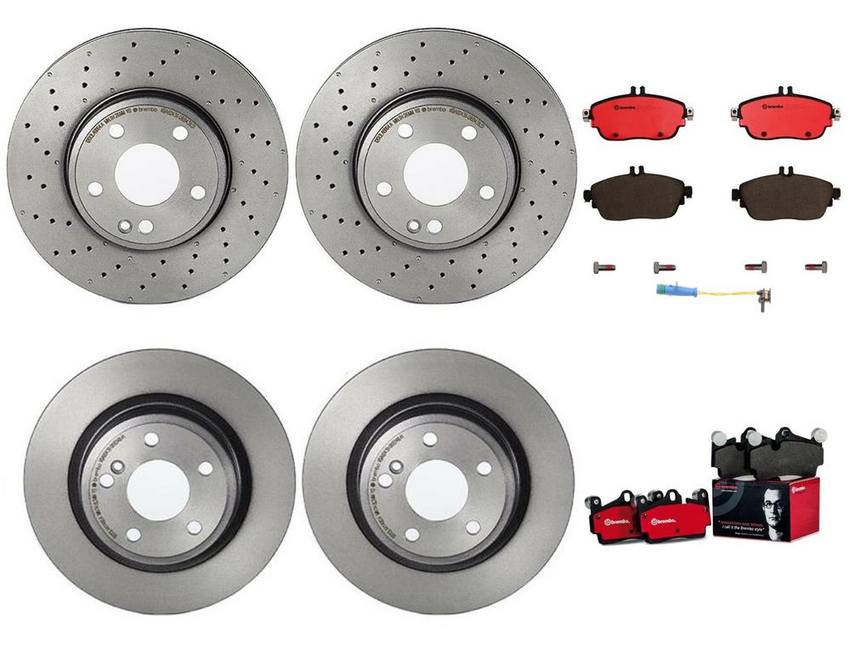 Mercedes Brakes Kit – Pads & Rotors Front and Rear (295mm/295mm) (Ceramic) 246423011207 – Brembo 3807535KIT