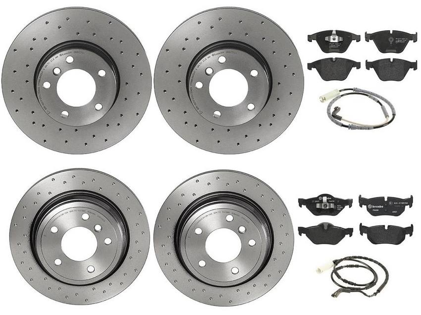 Brembo Brake Pads and Rotors Kit – Front and Rear (312mm/300mm) (Xtra) (Low-Met)