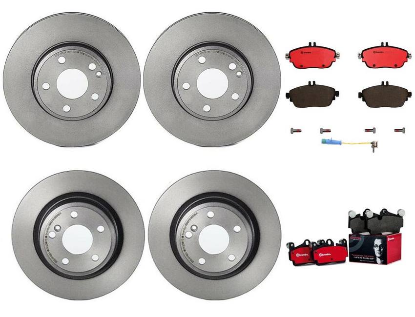 Mercedes Brakes Kit – Pads & Rotors Front and Rear (295mm/295mm) (Ceramic) 246423011207 – Brembo 3807560KIT