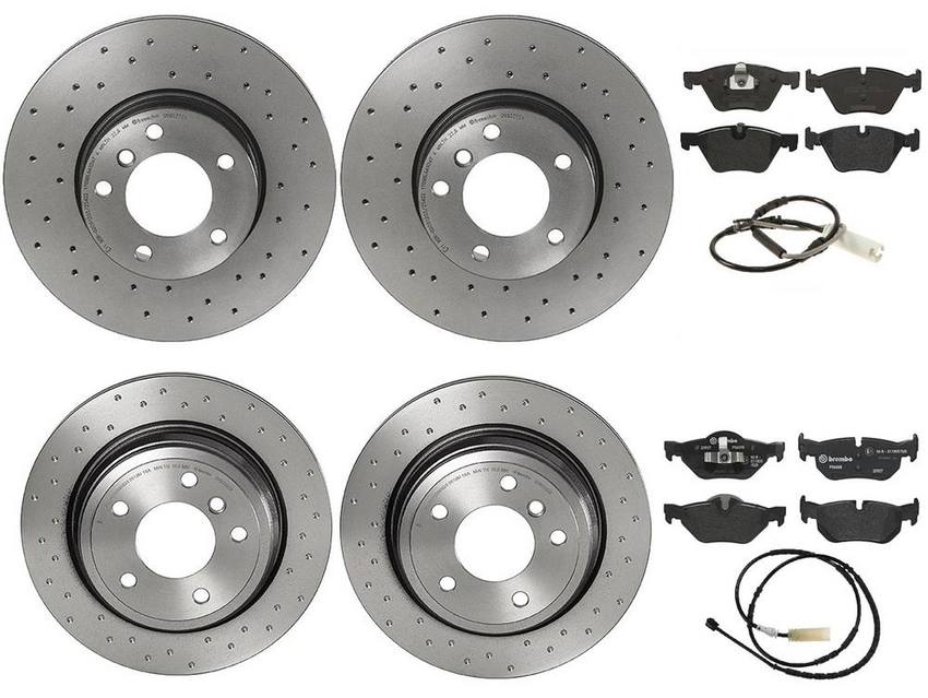 Brembo Brake Pads and Rotors Kit – Front and Rear (312mm/300mm) (Low-Met)