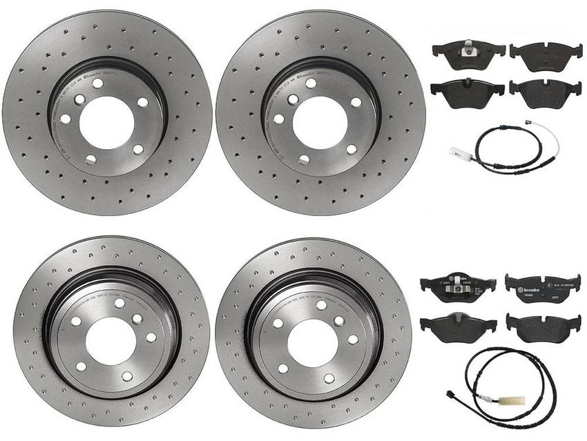 Brembo Brake Pads and Rotors Kit – Front and Rear (312mm/300mm) (Low-Met)