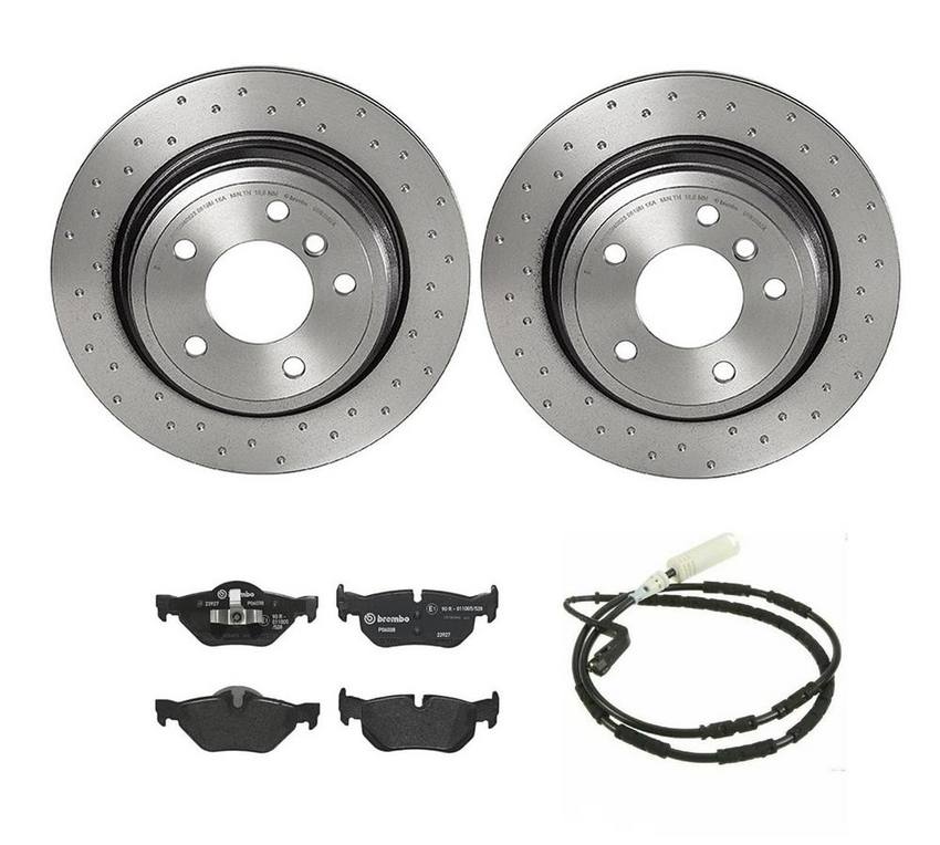 BMW Brembo Brake Kit – Pads and Rotors Rear (300mm) (Xtra) (Low-Met) 34356789445 – Brembo 3807651KIT