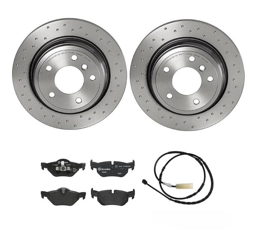 BMW Brembo Brake Kit – Pads and Rotors Rear (300mm) (Xtra) (Low-Met) 34356789445 – Brembo 3807674KIT