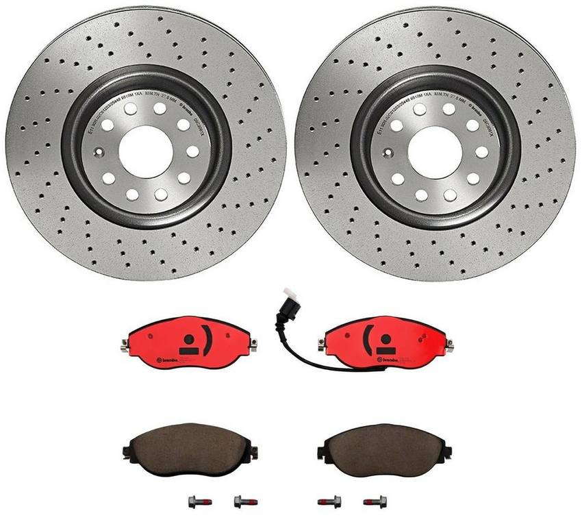 Audi VW Brakes Kit – Pads and Rotors Front (340mm) (Xtra) (Ceramic) 8V0698151C – Brembo 3807765KIT