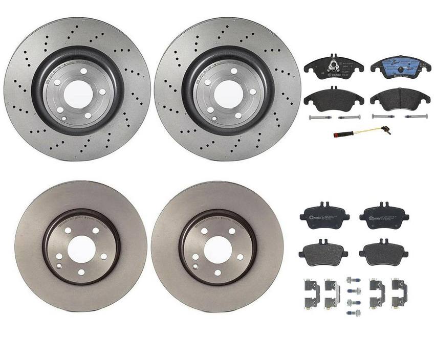 Brembo Brake Pads and Rotors Kit – Front and Rear (344mm/300mm) (Low-Met)