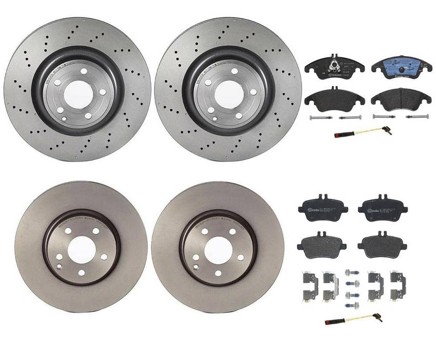 Brembo Brake Pads and Rotors Kit – Front and Rear (344mm/300mm) (Low-Met)