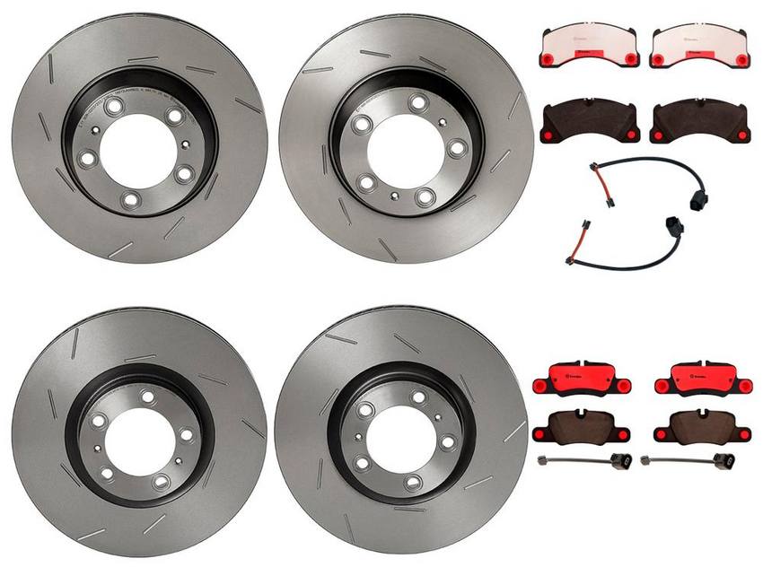 Porsche Brakes Kit – Pads & Rotors Front and Rear (360mm/330mm) (Ceramic) 7P0698151C – Brembo 3808458KIT