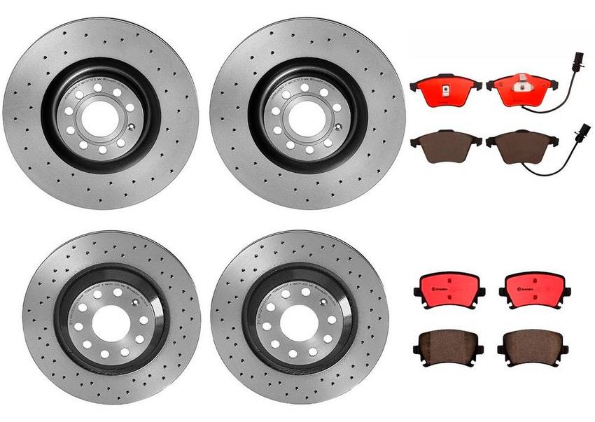 Brembo Brake Pads and Rotors Kit – Front and Rear (345mm/310mm) (Xtra) (Ceramic)