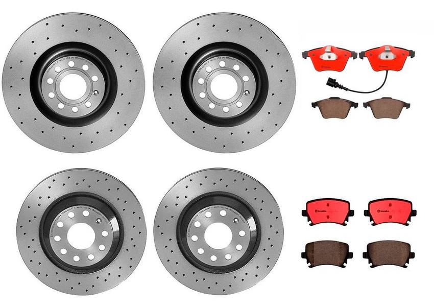 Brembo Brake Pads and Rotors Kit – Front and Rear (345mm/310mm) (Xtra) (Ceramic)