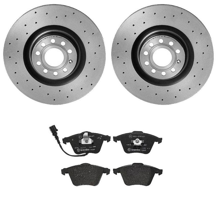 VW Brakes Kit – Brembo Pads and Rotors Front (345mm) (Xtra) (Low-Met) 8J0698151F – Brembo 3808731KIT