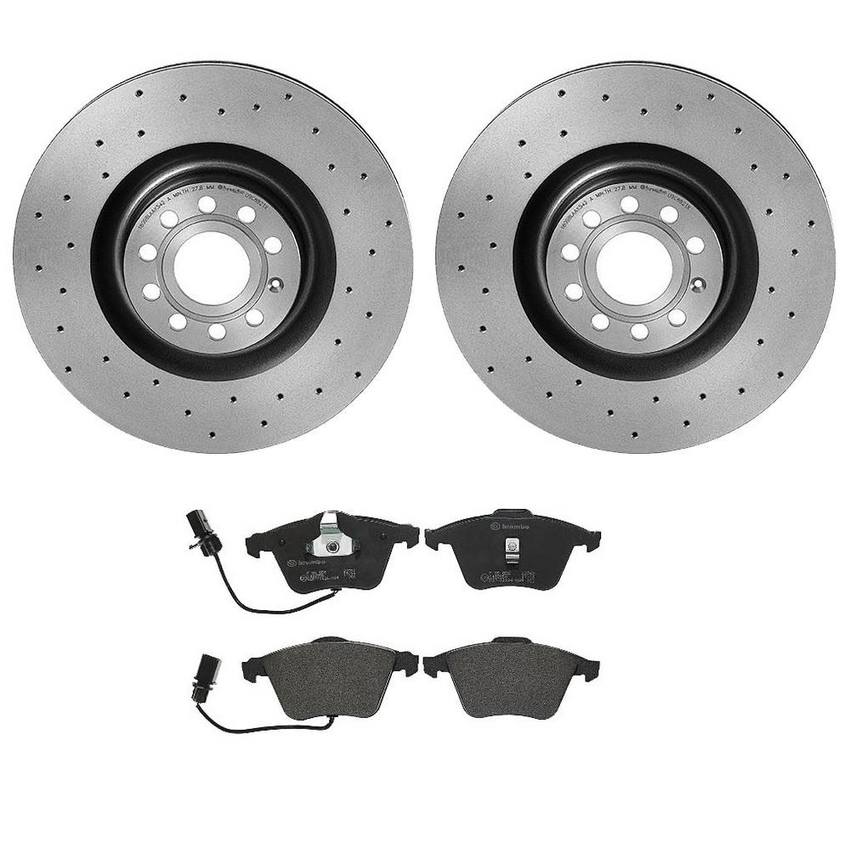 VW Brakes Kit – Brembo Pads and Rotors Front (345mm) (Xtra) (Low-Met) 8E0698151G – Brembo 3808757KIT