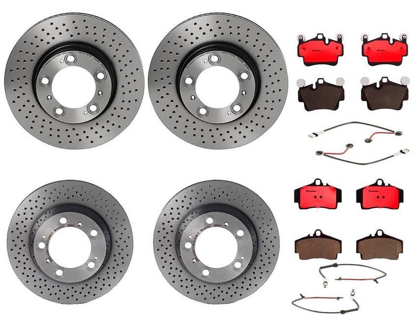 Porsche Brakes Kit – Pads & Rotors Front and Rear (318mm/299mm) (Ceramic) 99761275900 – Brembo 3817644KIT