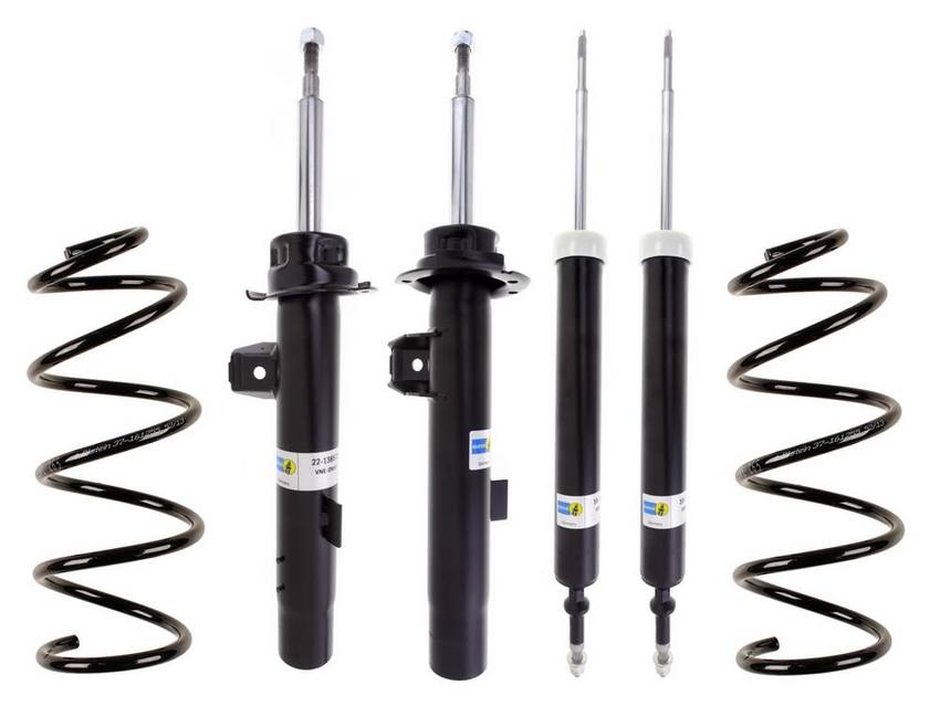 BMW Suspension Strut and Shock Absorber Assembly Kit – Front and Rear (Heavy Duty Version for Standard Suspension) (B4 OE Replacement) 33526780195 – Bilstein 3818438KIT