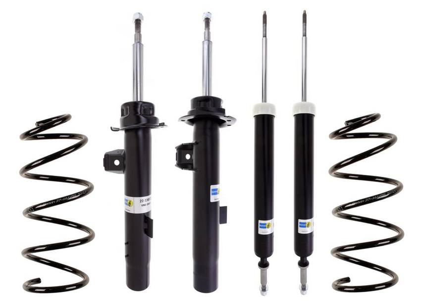 BMW Suspension Strut and Shock Absorber Assembly Kit – Front and Rear (Heavy Duty Version for Standard Suspension) (B4 OE Replacement) 33526796161 – Bilstein 3818440KIT