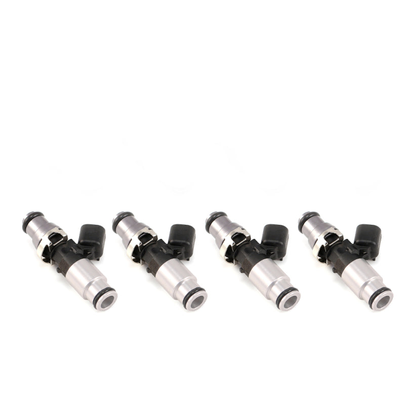 Injector Dynamics 1050X Injectors 14mm (Grey) Adaptor Top - (Silver) Bottom Adapter (Set of 4)